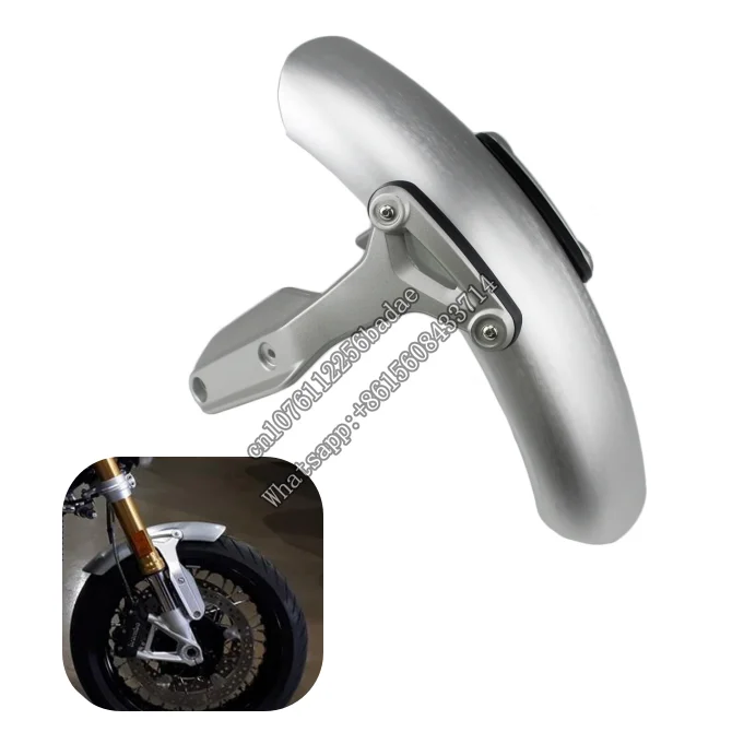 

Silver Motorcycle Front Wheel Hugger Mudguards Aluminum Fender w/ Bracket Kit For BMW R NineT R9T R Nine t 2014-2018