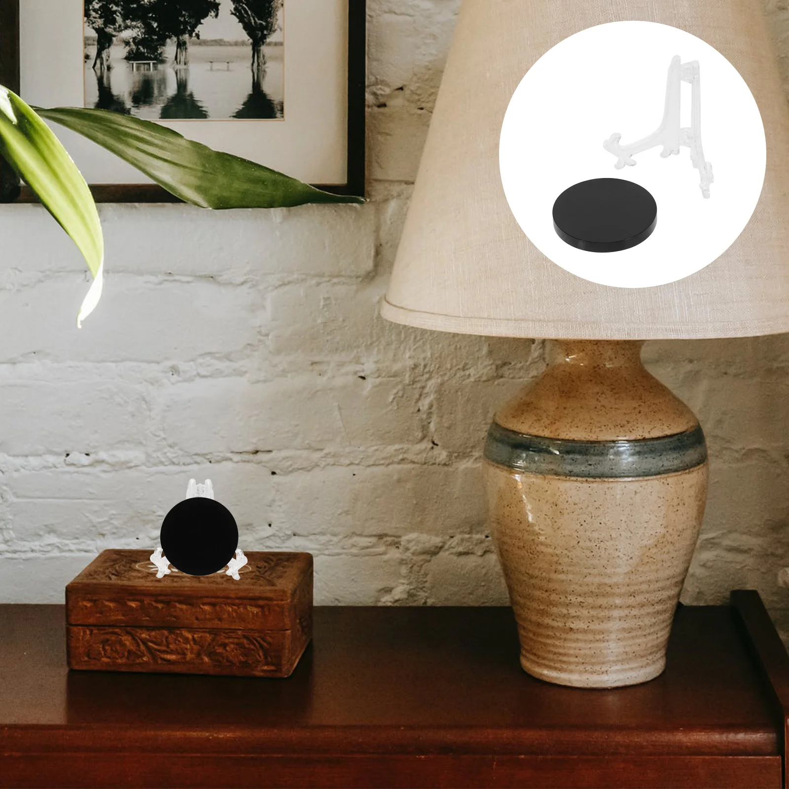 Posavasos Открытый обсидиан Дзеркало для гадания Подставки Круглые черные зеркала