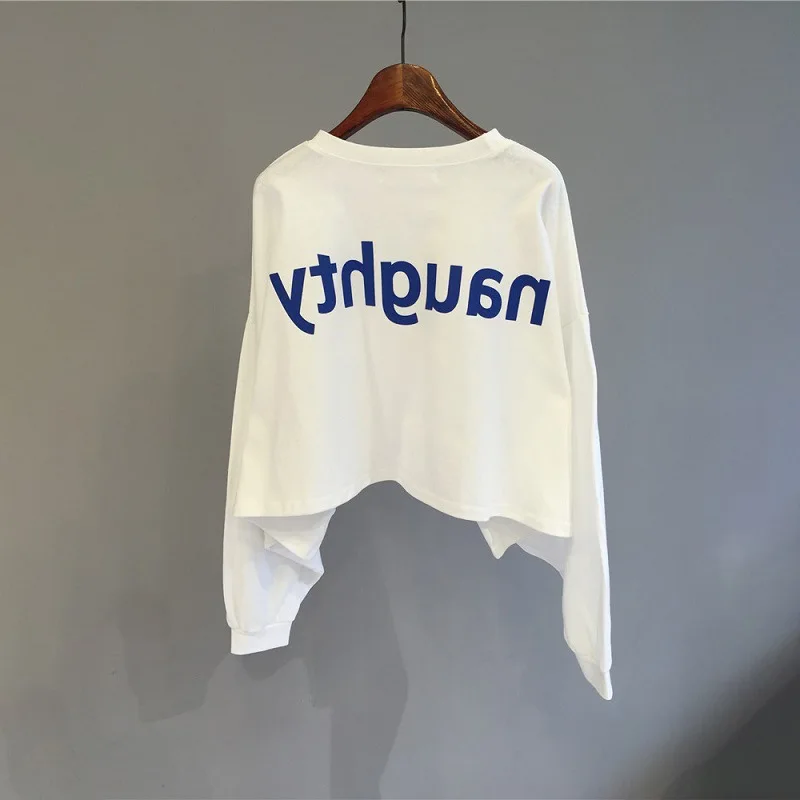 

Women's Sweatshirt Round Neck Pullovers Fashion Street Style Printing Words Thin Long Sleeve Autumn Loose Popularity Tenafeicc