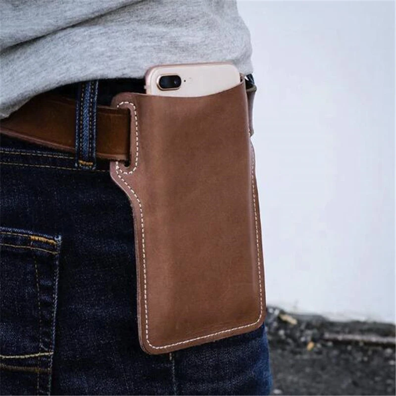 

Чехол-кобура для телефона с петлей для Samsung Iphone, сумка-кошелек, мужской кожаный винтажный Чехол для мобильного телефона, сумка на пояс для ...