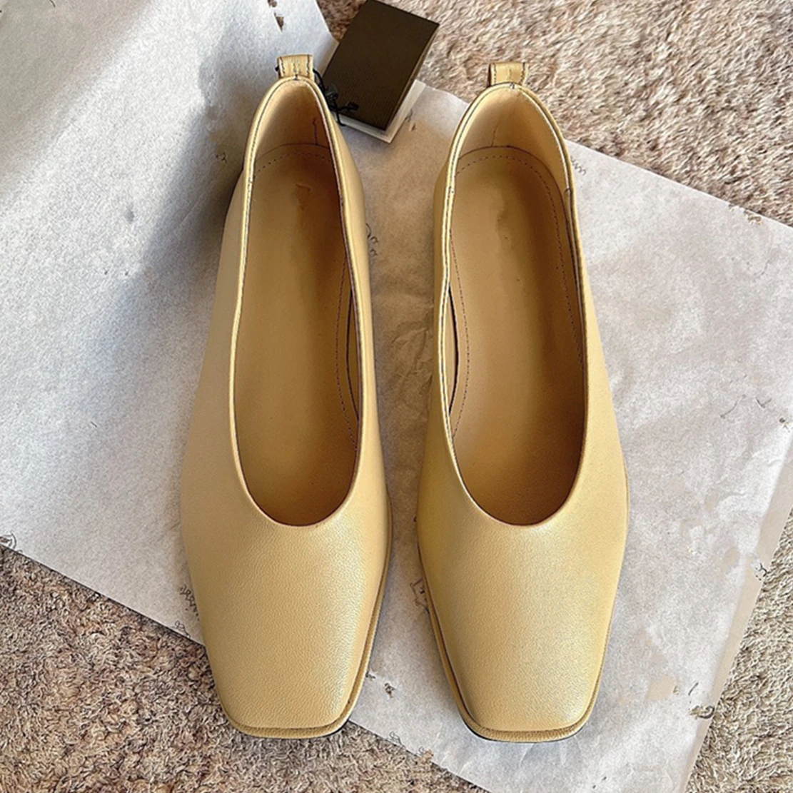 Jenny&Dave Fashion Simple Office Lady Soft Sheep Retro Casual Flat Shoes Women Slip-On Loafers Women