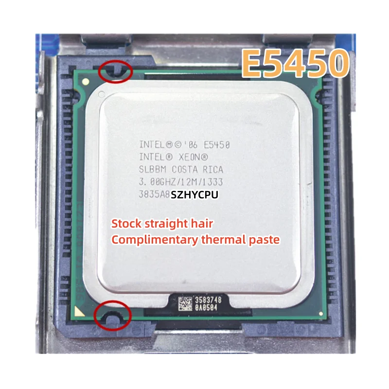 Бывший в употреблении процессор Xeon E5450 3,0 ГГц 12M 1333 МГц работает на материнской плате lga 775 без адаптера