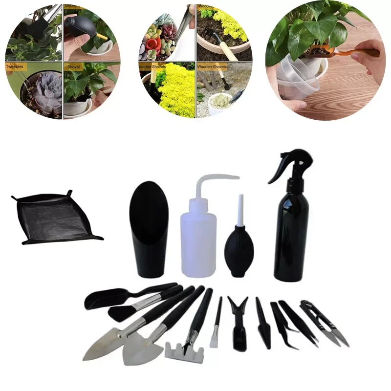 

NEW2023 5p/14/15pcs Succulent Plants Hand Tools Set Mini Transplanting Tool Indoor Bonsai Miniature Fairy Garden Plant Flower Se