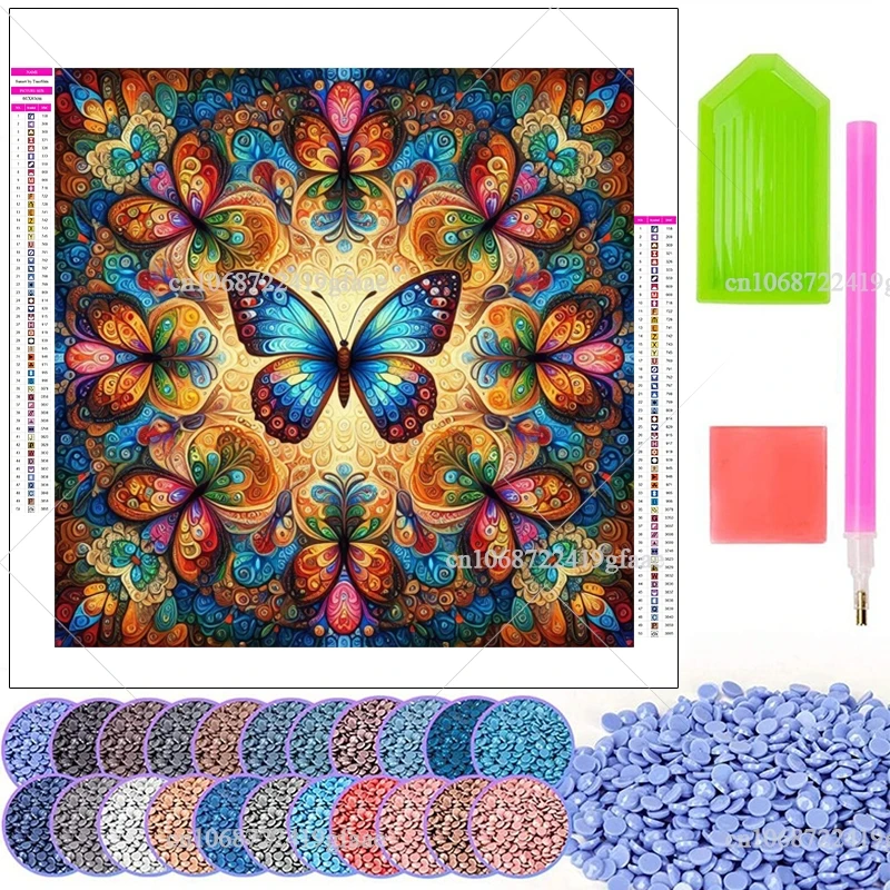 Набор для алмазной живописи &quotБабочка&quot 5D полная картина искусственные цветы