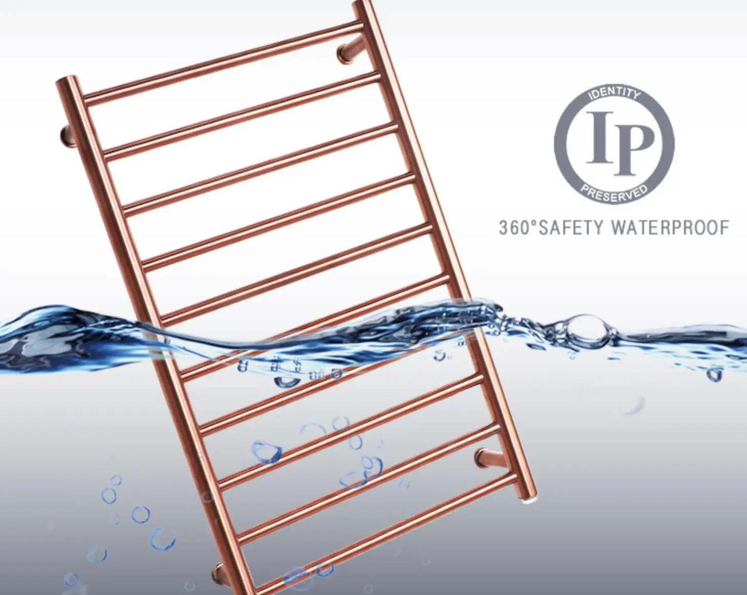 Розово-золотистая нагревательная Ручка для ванной 10 планок горячих полотенец