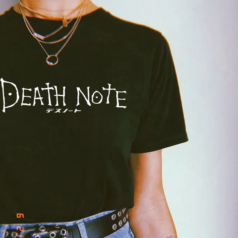 death note top tees men streetwear funny print graphic t-shirt tshirt white t shirt