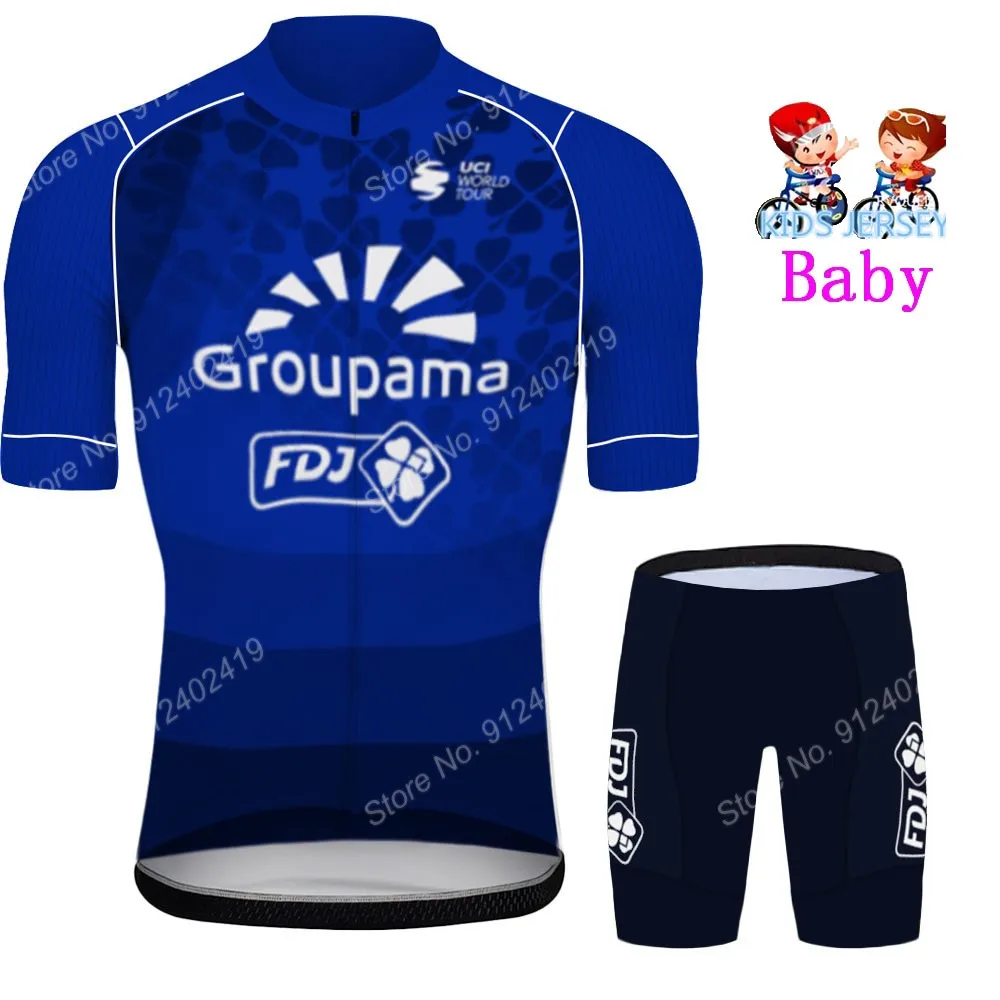 

Новинка, детская синяя команда FDJ 2023, комплект из Джерси для велоспорта для мальчиков и девочек, одежда для велоспорта, Детские рубашки для дорожного велосипеда, костюм, одежда для велоспорта