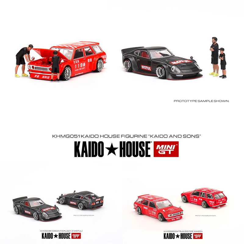 

MINI GT 1:64 Fairlady Z Kaido House 510 Wagon Fire Engine Alloy Diorama Car Model Collection Miniature Carros In Stock