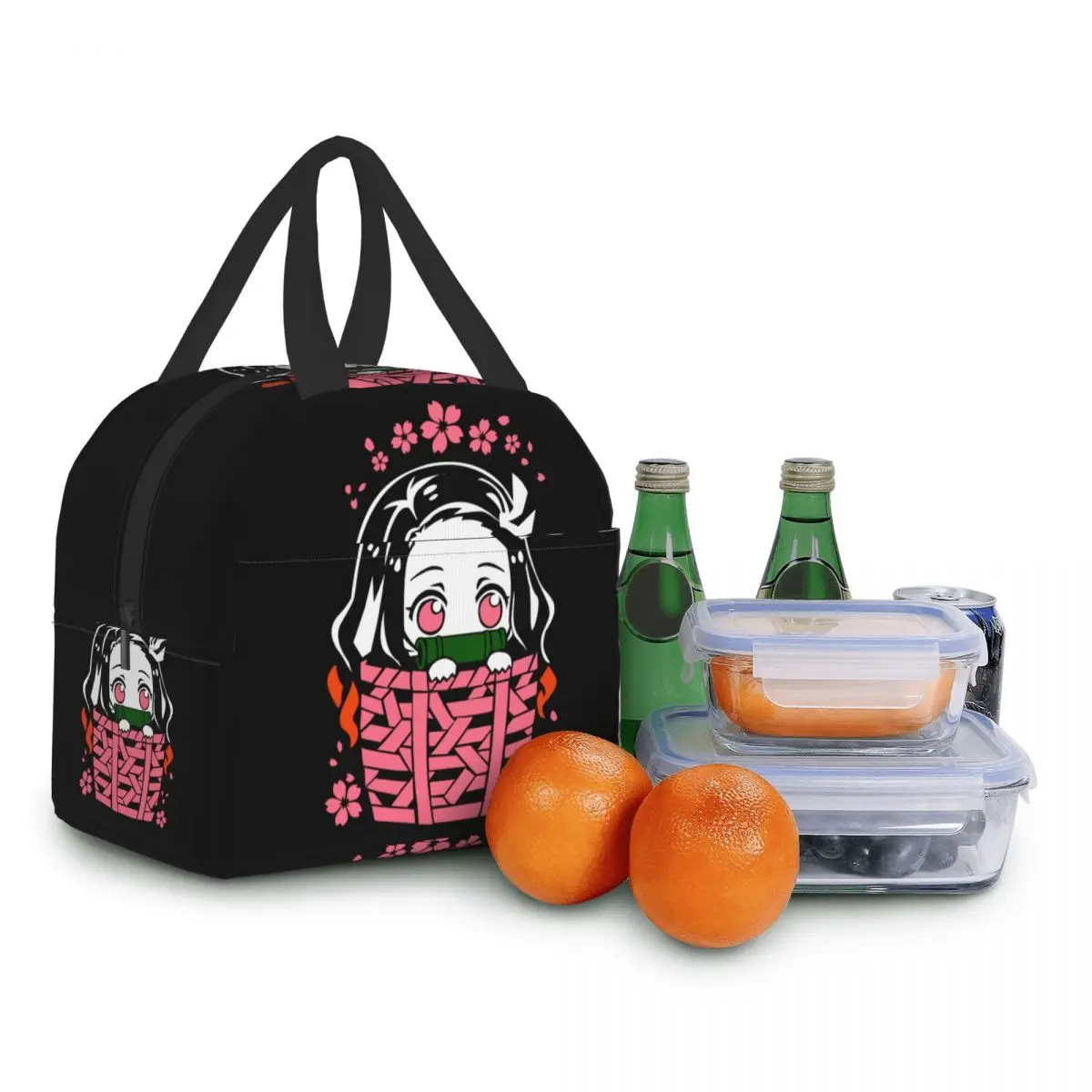Kimetsu No Yaiba Nezuko Kamado Insulated Lunch Bag Portable Demon Slayer Anime Thermal Cooler Bento Box for Women Kids School images - 6