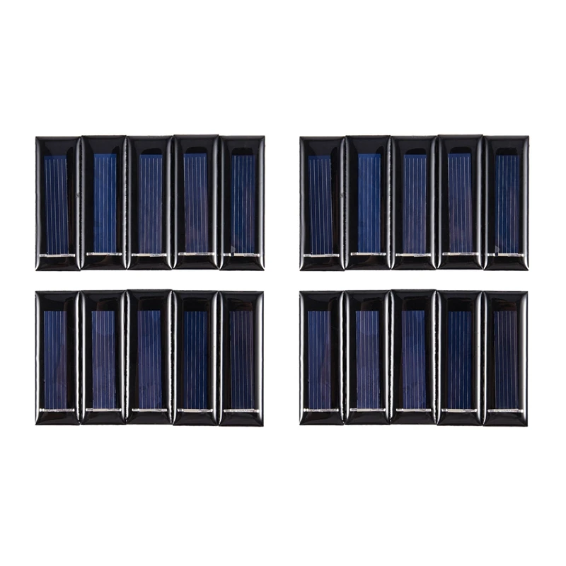 

20Pcs Mini Solar Panel New 0.5V 100MA Solar Cells Photovoltaic Panels Module Sun Power Battery Charger DIY 53X18x2.5Mm