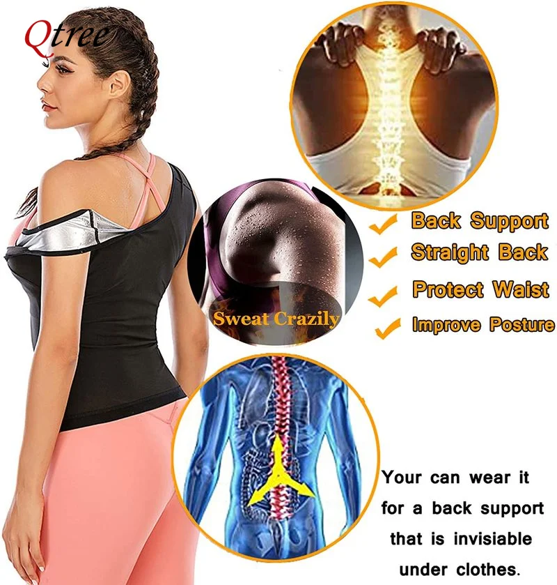 Women Sauna Sweat Vest Polymer Slimming Corset Workout Sauna Tank Top Shapewear for Weight Loss Body Shaper Waist Trainer Suit