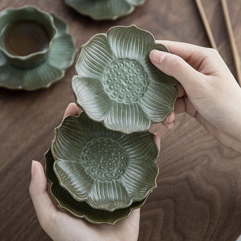 Керамический набор чайных чашек и блюдец ручной работы