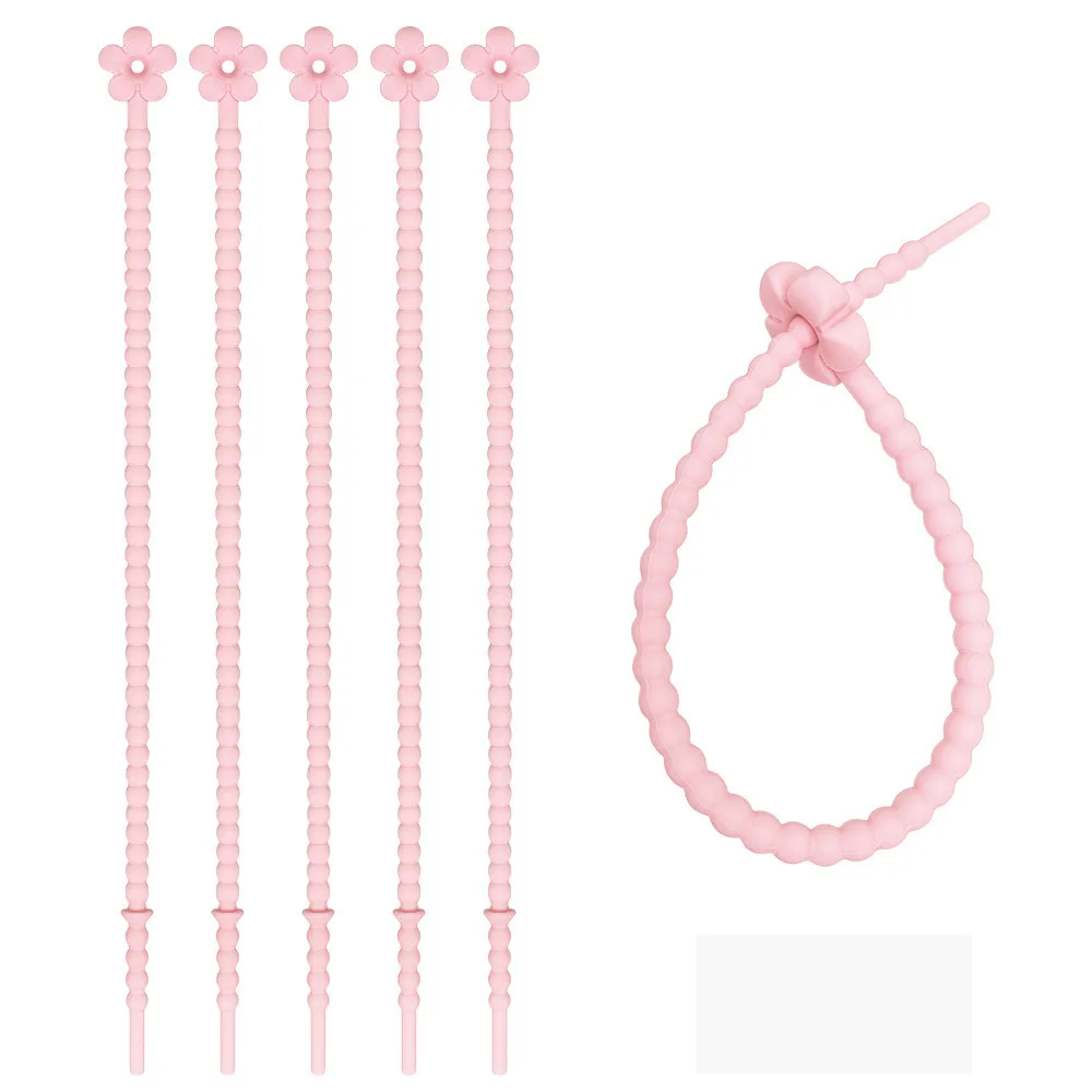 Силиконовый зажим для сумок карамельного цвета с маленьким цветком многоцелевой