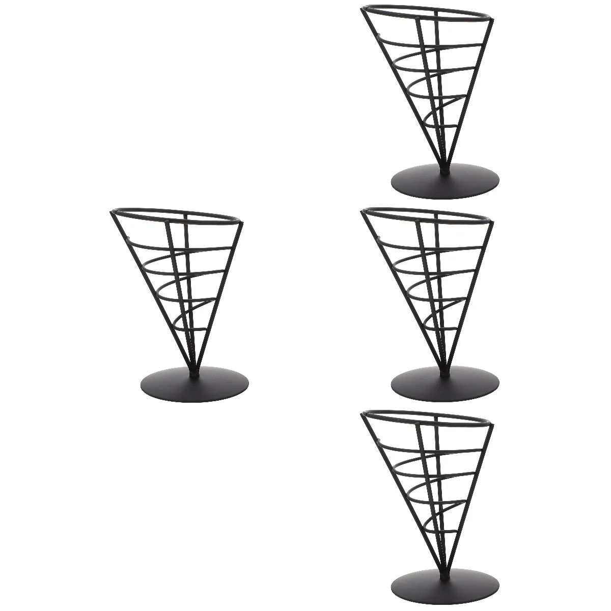 

Set 4 Iron Chip Holder Container Kitchen Gadget Snack Basket Food Fried Chicken Fries Display Frying Chips Rack