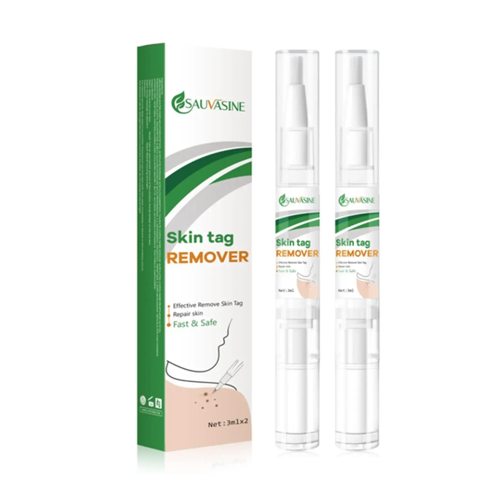 

2pcs Effective Skin Tag Remover Fast Remove Mole & Genital Wart Anti Foot Corn Removal Warts Papillomas Rapidly Removes Moles