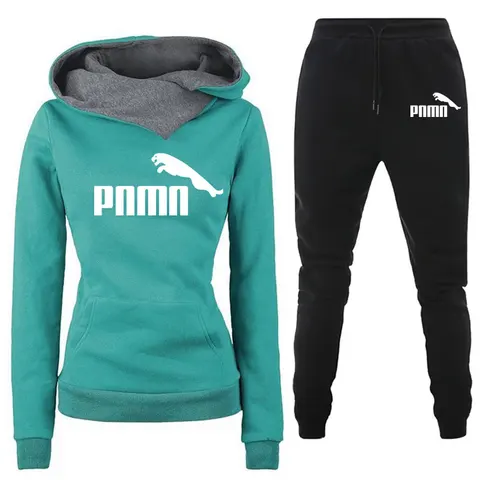 Women Tracksuit Hoodies + Pants 2Piece Autumn Winter Jogging Suit Female Hooded Pullover Casual Running Sweatshirt Outfits 2022
