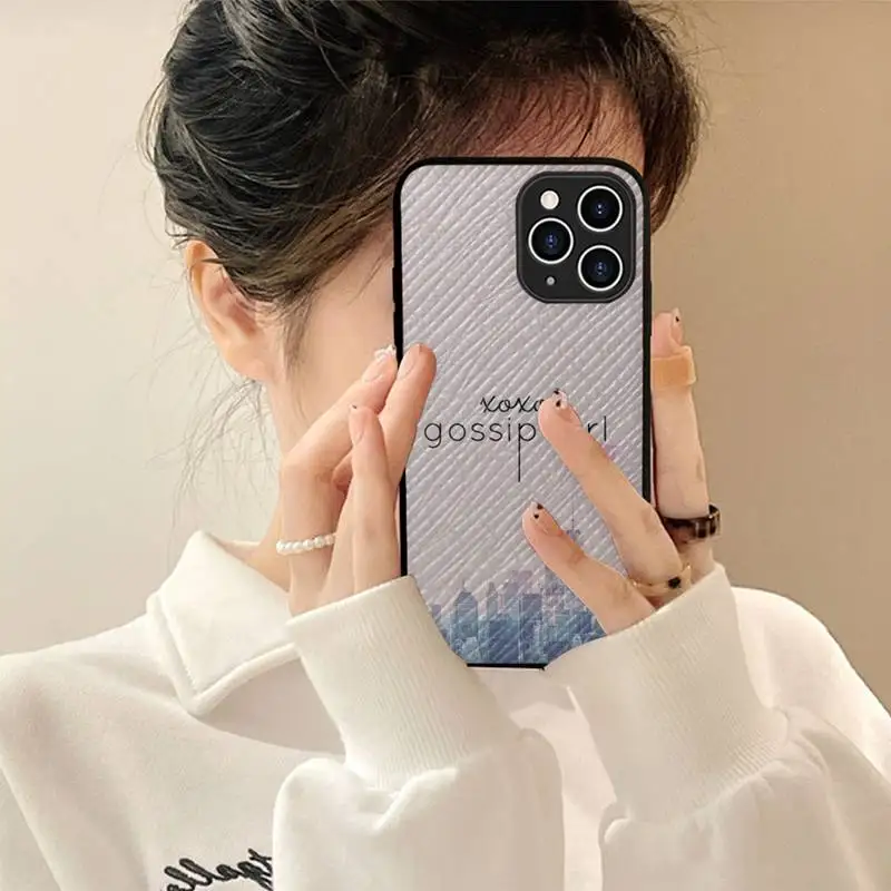 

YNDFCNB TV Gossip Girl Phone Case Hard Leather Case for iPhone 11 12 13 Mini Pro Max 8 7 Plus SE 2020 X XR XS Coque