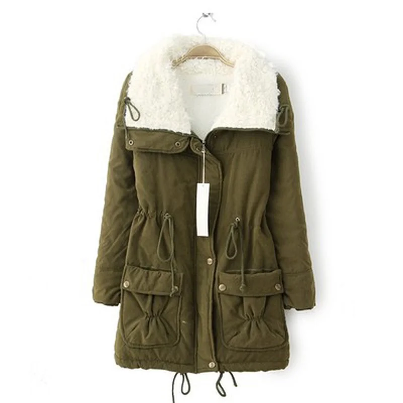2022 Winter Cotton Coat Women Casual Solid Thick Loose Parkas Female Elegant Fashion Warm Velvet Down Jackets Autumn Outerwear