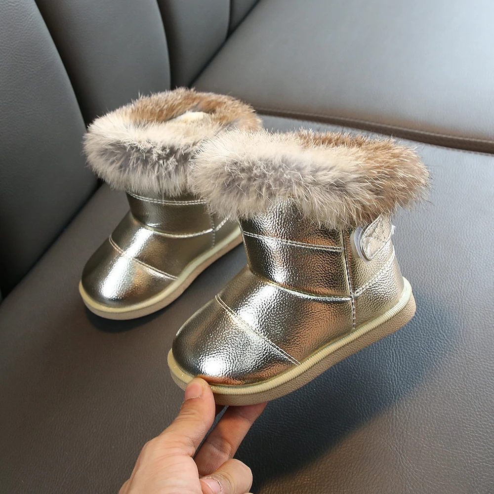 

Children Warm Boots Boys Girls Winter Snow Boots with Fur 1-6 Years Kids Snow Boots Children Soft Bottom Shoes