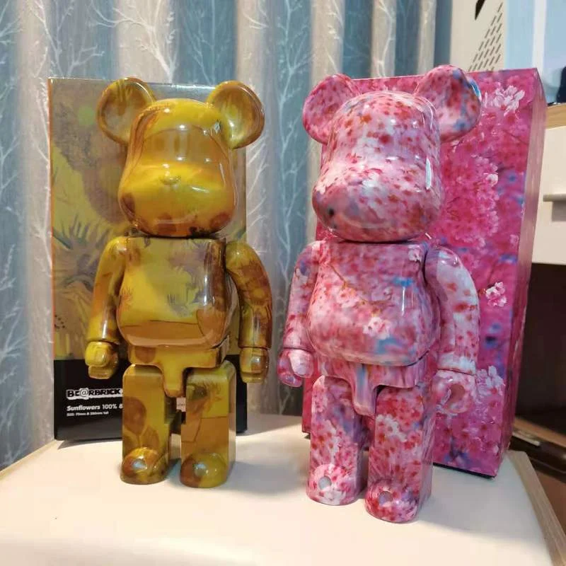 

Bearbrick Cherry Blossom Building Block Bear 400% Fashion Doll Violent Bear Ornaments