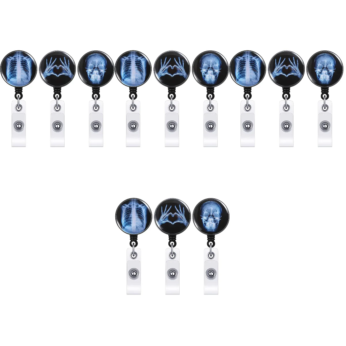 

12 Pcs Badge Holder Nurse Reel Name Alligator Clip Id Holders Retractable Abs Radiology Gifts Key Chain