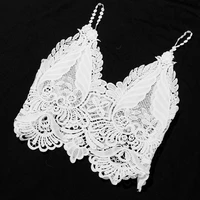 2021 new y2k sexy lace hollow v neck top cute gothic tank top women wrapped chest small camisole short female outer wear