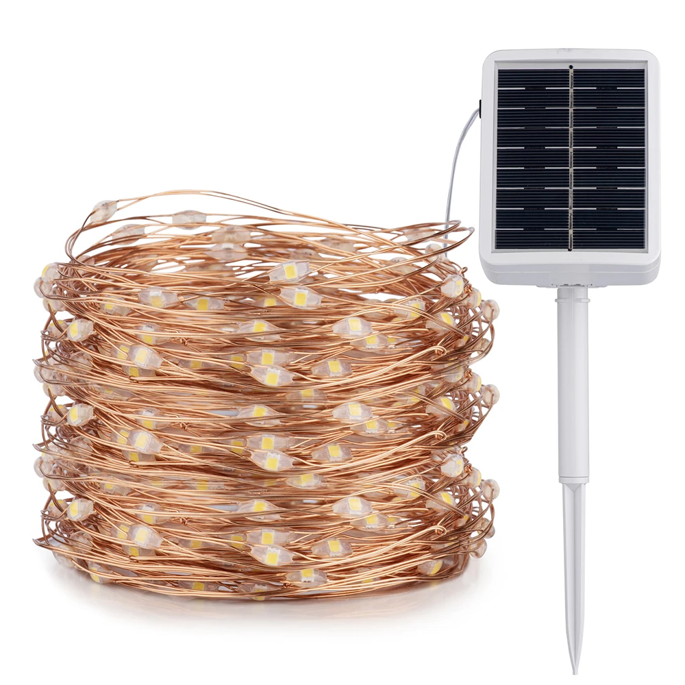 Светодиодная уличная Водонепроницаемая гирлянда на солнечной батарее с