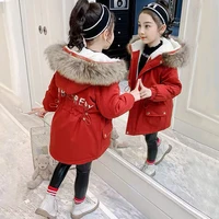 girls fur coat jacket cotton%c2%a0outwear overcoat 2022 cool warm thicken plus velvet winter autumn breathable childrens clothing