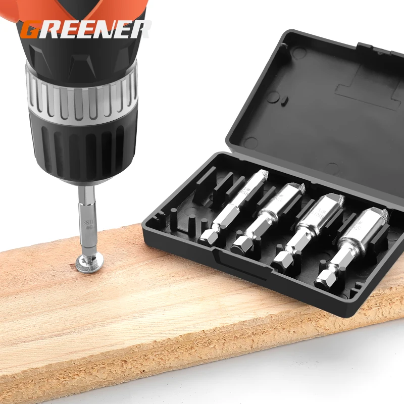 

Greener Steel Broken Speed Out Damaged Screw Extractor Drill Bit Set Take Out Bits Bolt Remover Extractor Demolition Tools