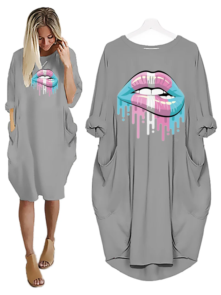 Женское платье с леопардовым принтом осеннее средней длины карманами - купить по