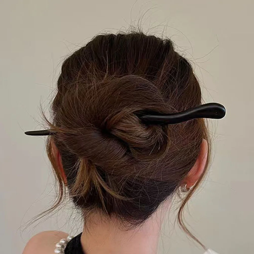 

4 Pcs Chinese Hair Accessories Women Sticks Long Hanfu Clips Chopsticks Wood Vintage Bun Miss Womens