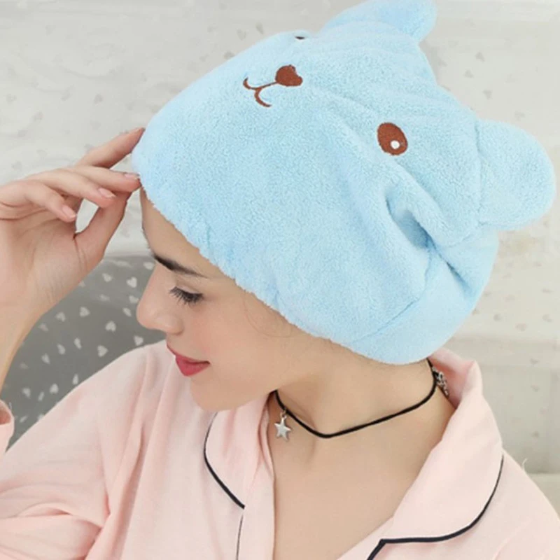 Шапочка для сухих волос женщин быстросохнущее впитывающее толстое полотенце из