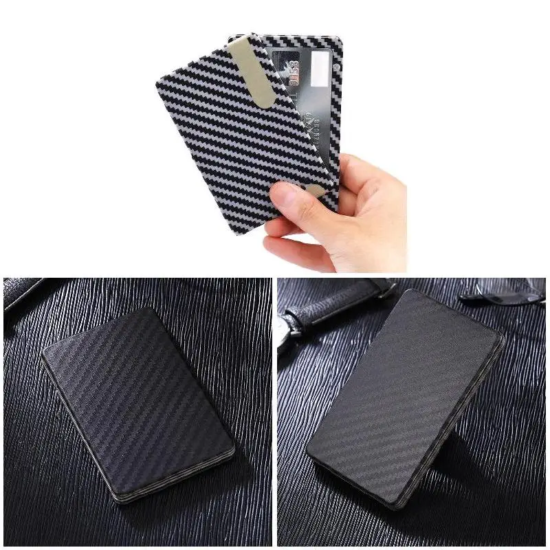 

Imitation Carbon Fiber Card Cover Wallet Magnetic Card Holder Clip