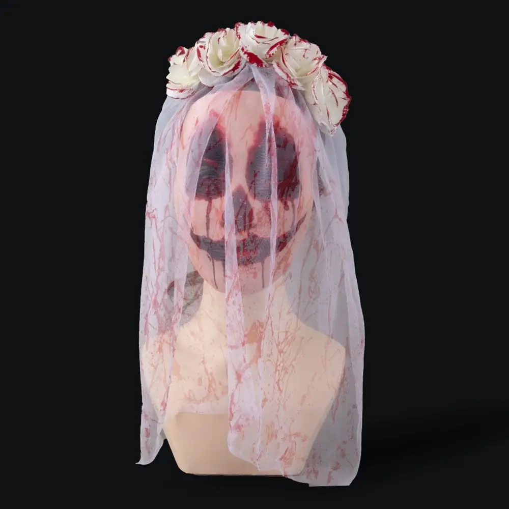 Повязка на голову с цветком розы Хэллоуин маска реквизит для вечеринки кровью