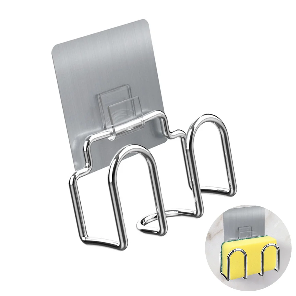

Sponge Sink Stainless Steel Holder Rack Organizer Adhesive Hanger Kitchen Drain
