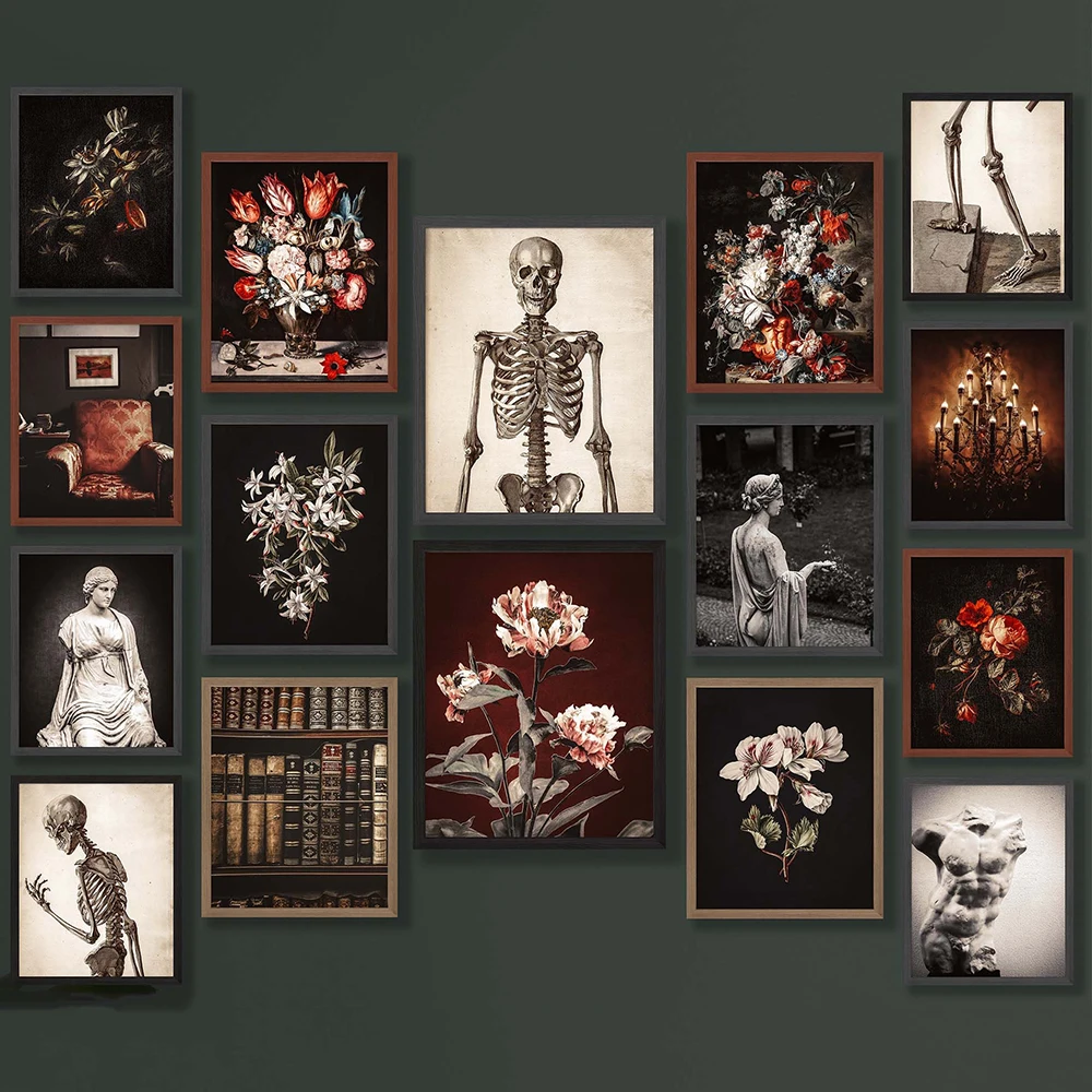 Декор темная академия холст живопись винтажная Готическая статуя стильный