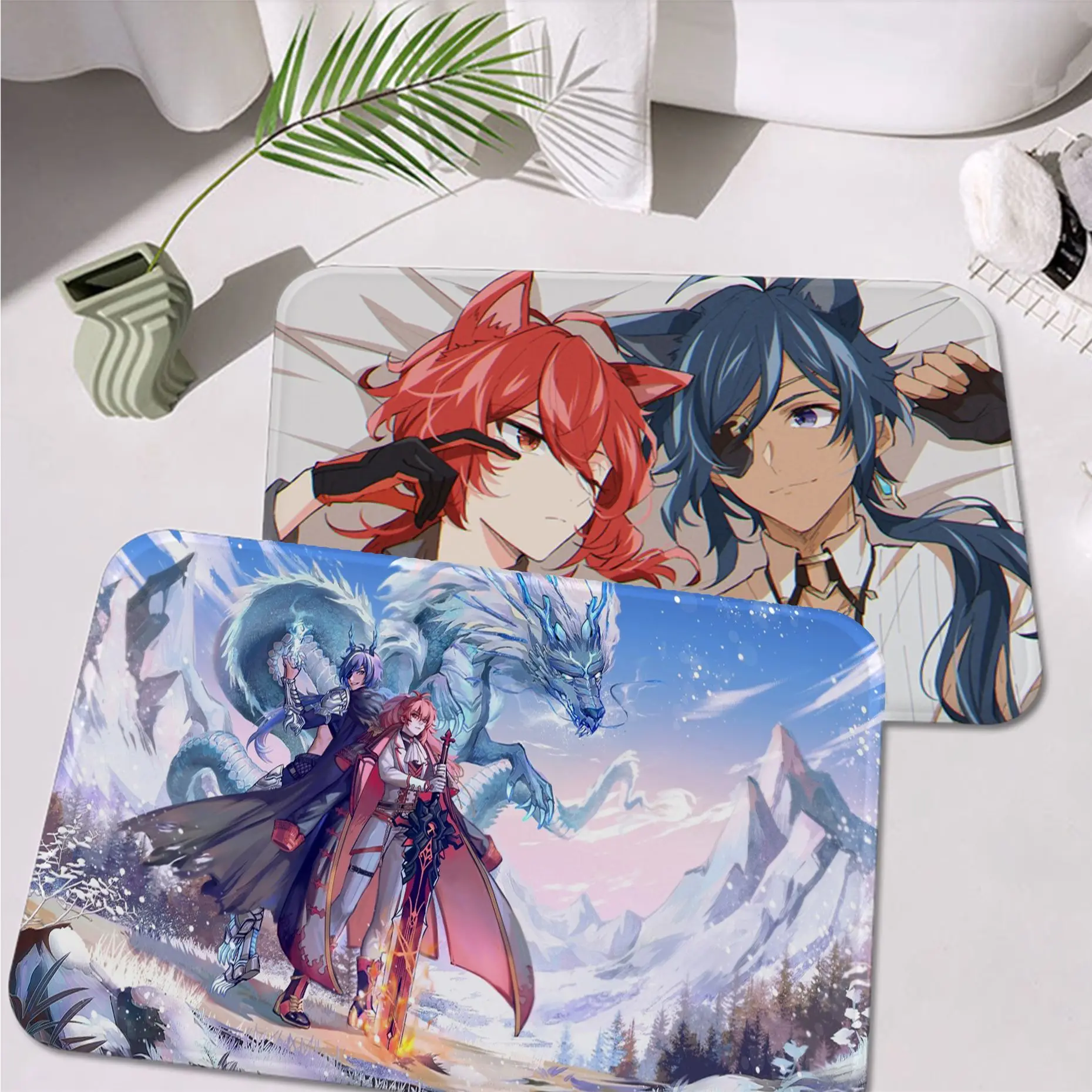

Genshin Impact Kaeya Diluc Floor Mat INS Style Soft Bedroom Floor House Laundry Room Mat Anti-skid Toilet Rug