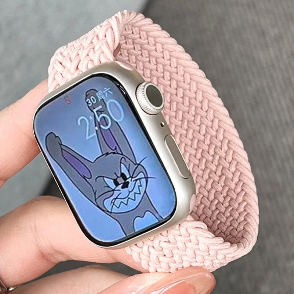 Strap For Apple watch band 44mm 40mm 45mm 41mm 42mm 38mm Nylon Elastic braided solo loop Bracelet iWatch Series 3 4 5 se 6 7 8