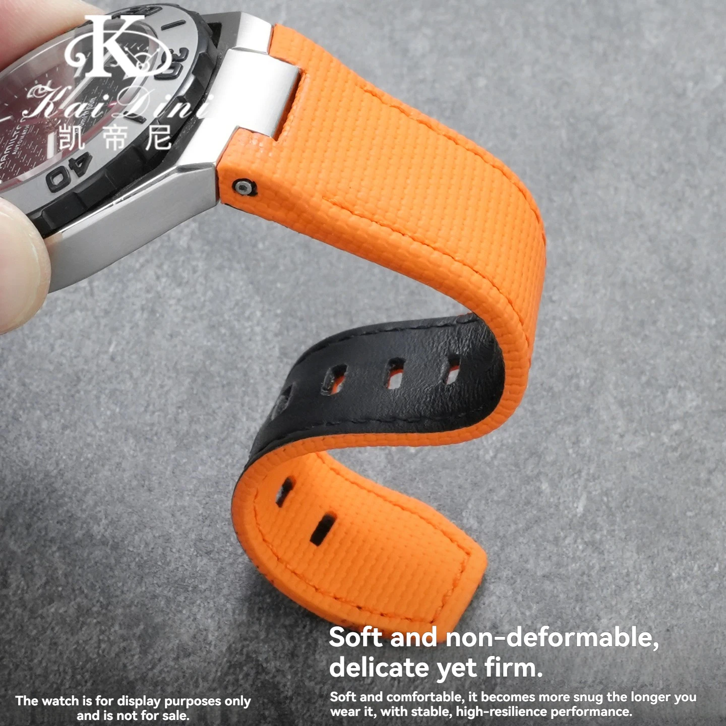 Фото Высококачественный ремешок для часов из фторкаучука, подходит для Hamilton Khaki Navy Devil Fish H78716983 H78615335, мужской кожаный ремешок для дайвинга. №5