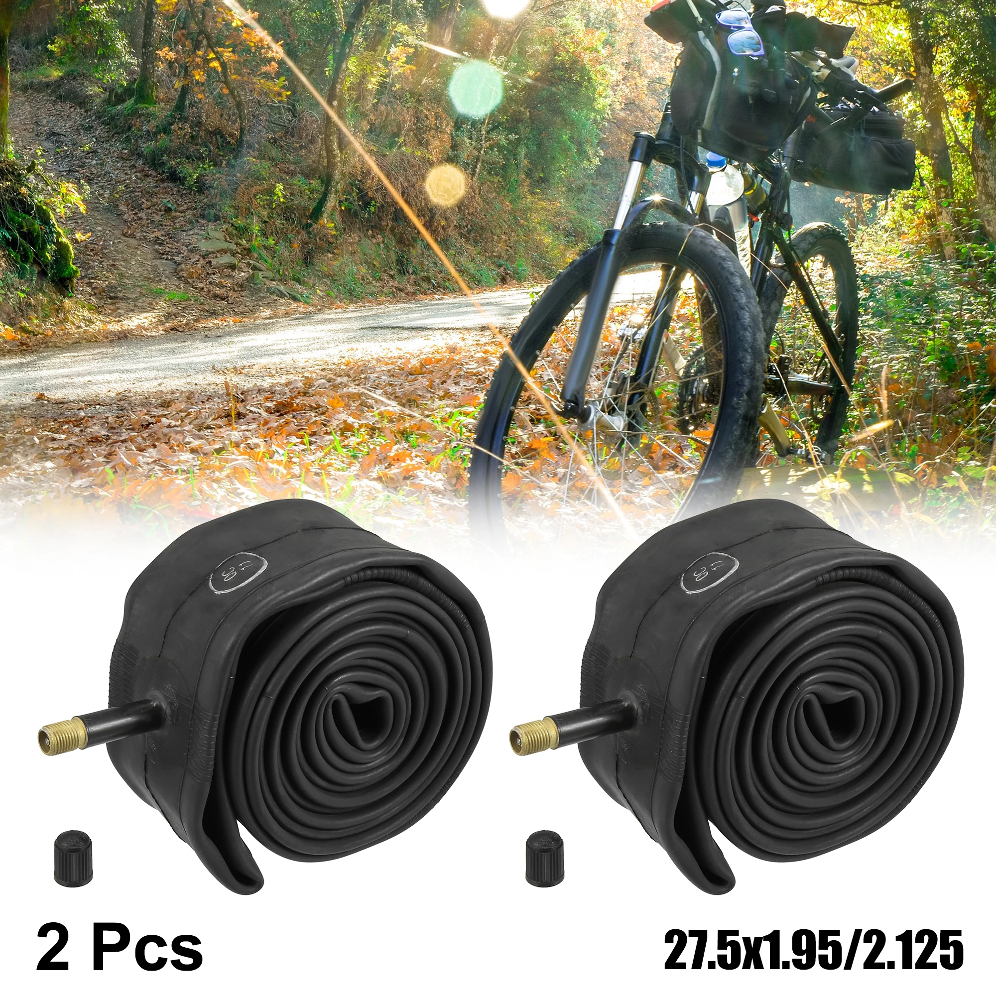 

X Autohaux 2PCS Bicycle Inner Tube 27.5x1.95/2.125 32mm American Type Valve 2pcs