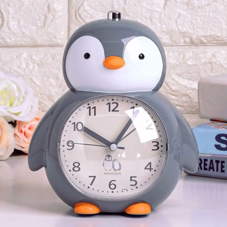 

Little Penguin Cartoon Creative Mute Night Light Bedside Bedroom Talking Children'S Music Multi-Function Alarm Clock