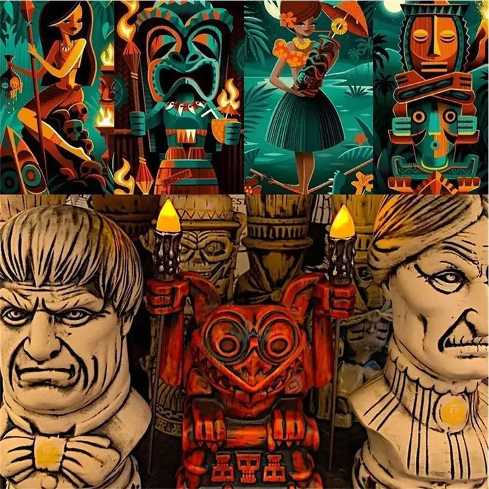 Реалистичное уличное украшение из смолы для сада фигурка Тики статуя скульптура