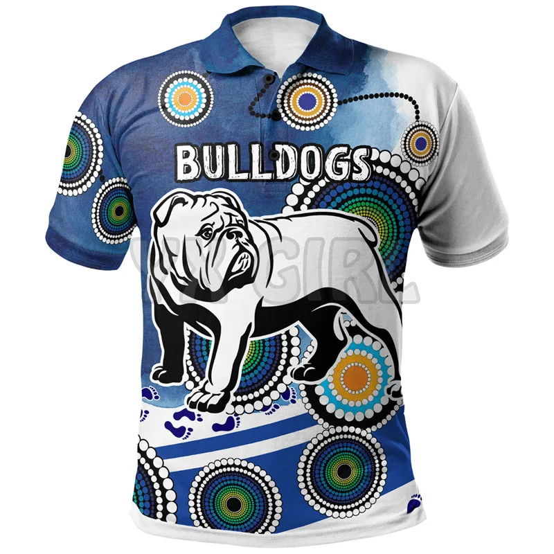 

2022 Summer shirts women for men Bulldogs Rugby Indigenous Bulldogs Polo Shirts 3D printed Short sleeve t shirts Tops camisas