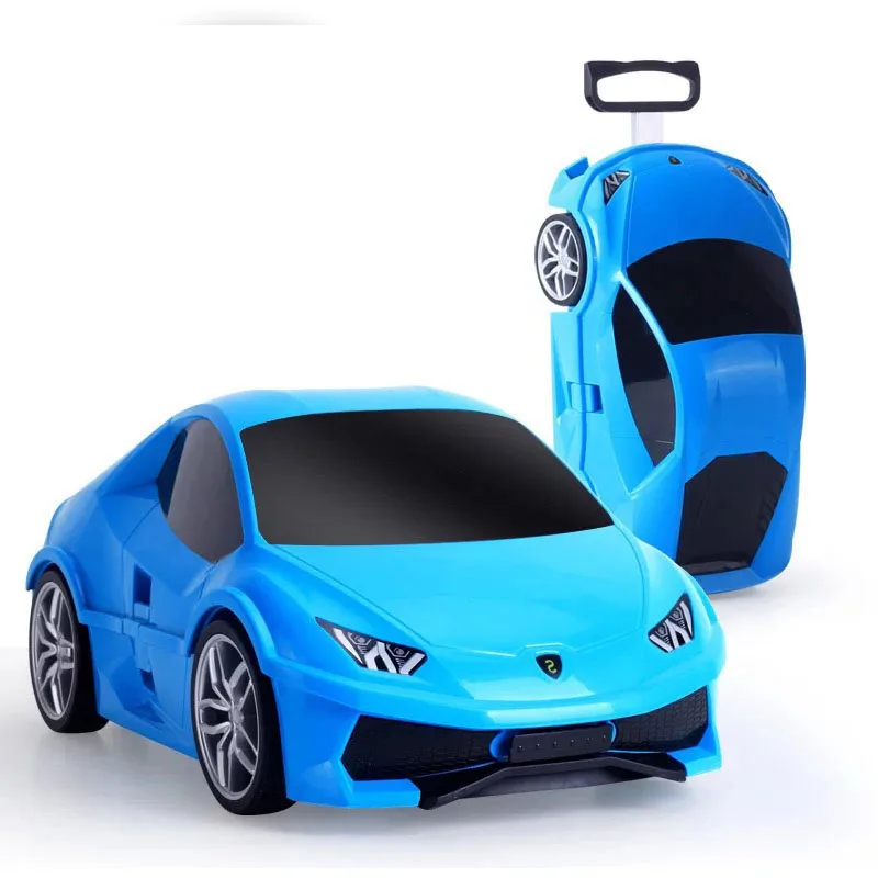 Kids car suitcase for kids Rolling luggage baby Sports car toy Travel Luggage Drag box wheeled Travel Trolley locker for boys
