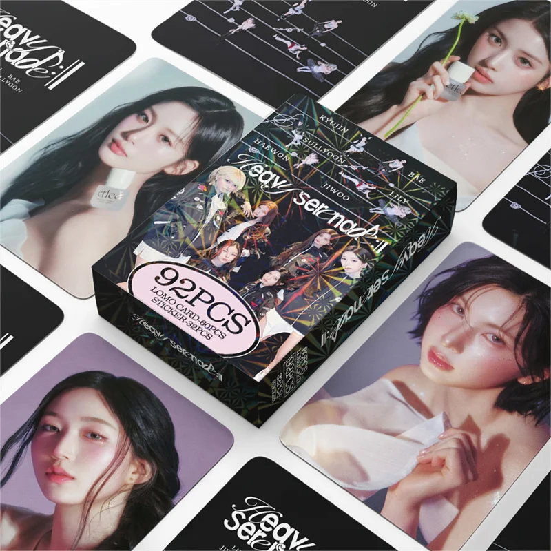 Фото Набор из 92 шт. K-pop NMIXX: Фотокарточки из нового альбома Heavy Serenade, коллекционные карточки для фанатов, открытки, LOMO-карточки (ЛИЛИ, ХЭВОН, ДЖИУН) №1