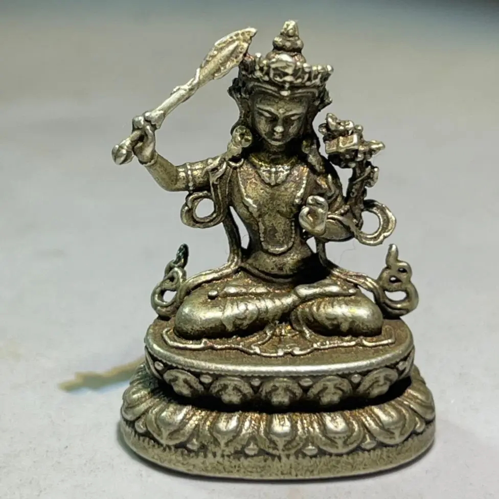 

Collect Chinese Elaboration Cupronickel Auspicious“The Bodhisattva Manjusri Buddha”Statue Metal Crafts Home Decoration