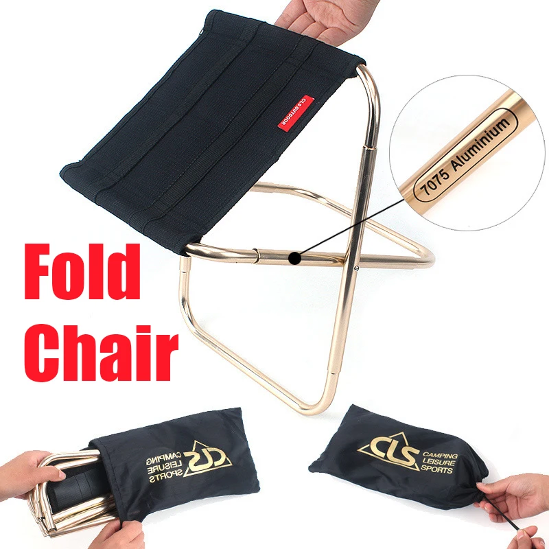 With Bag Outdoor Folding Fold Aluminum Chair Stool Seat Fishing Camping