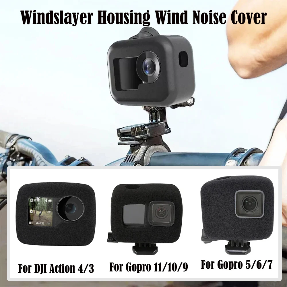 

Windslayer Housing Wind Noise Cover Reduction Foam Case for DJI Osmo Action 4 3 GoPro Hero 11 10 9 7 6 5 Camera Accessories