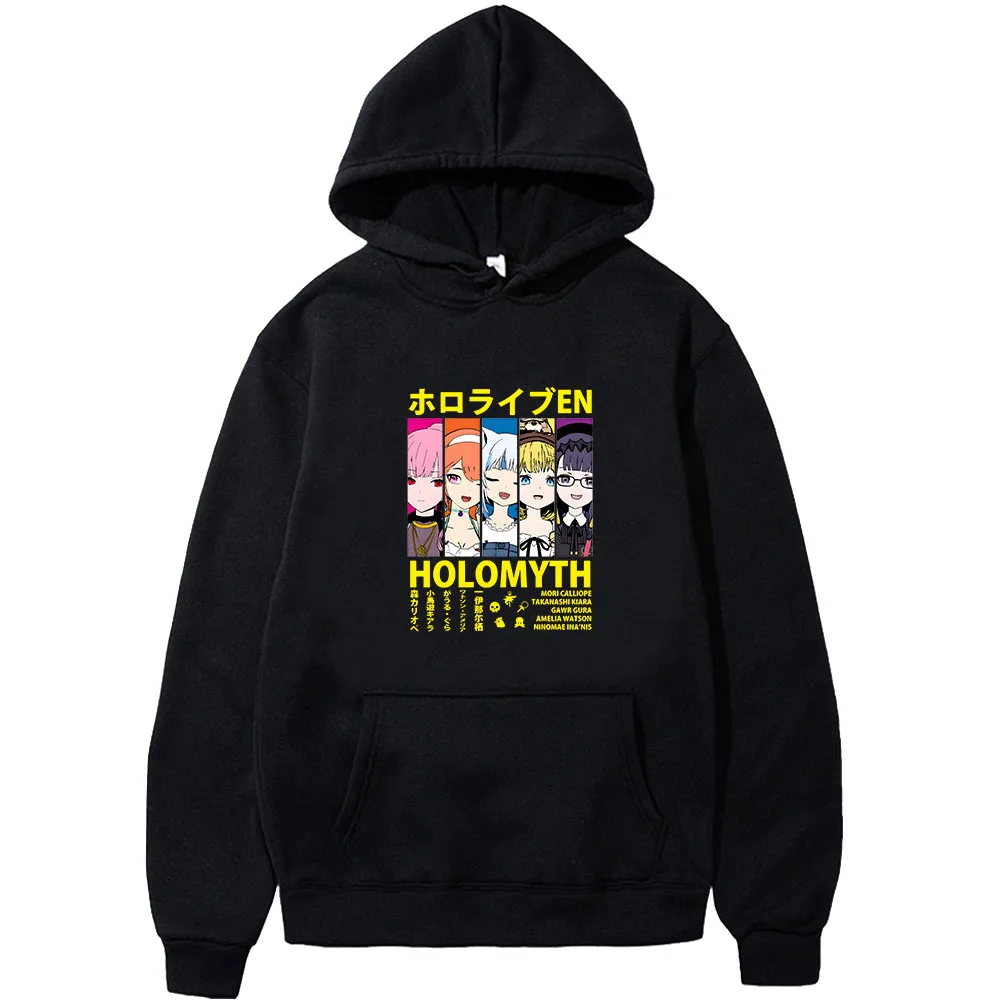 Hololive EN - All Holomyth пуловер с капюшоном Женская толстовка с длинным рукавом Большие размеры Harajuku Повседневная Уличная одежда хип-хоп