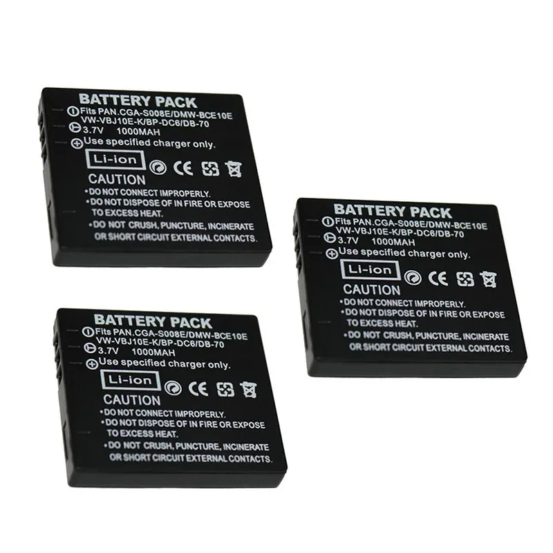 Аккумулятор для фотоаппарата, для фотоаппарата Panasonic Lumix Φ FS5 FS20 FX30 FX33 FX35 FX36 FX37 FX38 FX55 FX50